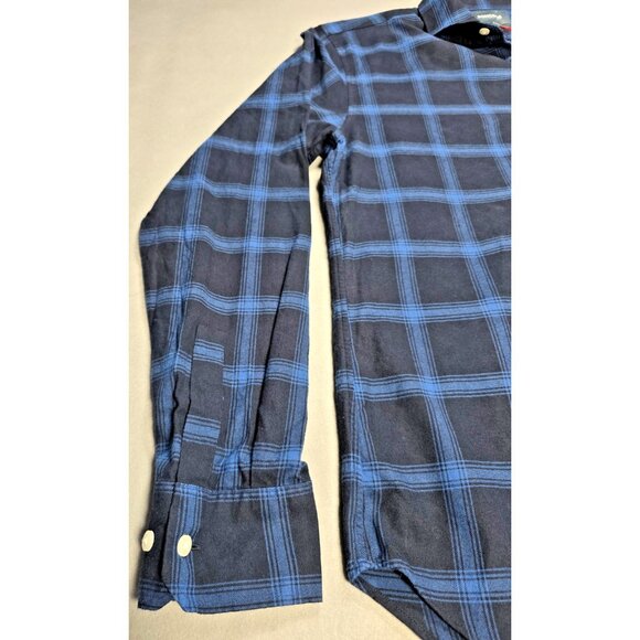 Bonobos Slim Fit Blue Black Plaid Flannel Shirt Men’s Large NWT - Picture 3 of 16